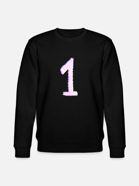 pink one number number team - Stanley/Stella CHANGER Unisex Organic Sweatshirt - black