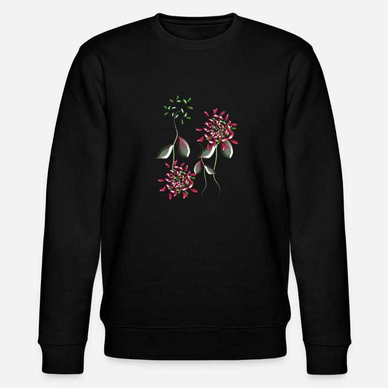 flowers plant symbol shiny pattern - Stanley/Stella CHANGER Unisex Organic Sweatshirt - black