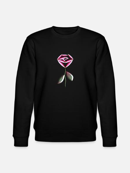 pink rose flower symbol - Stanley/Stella CHANGER Unisex Organic Sweatshirt - black