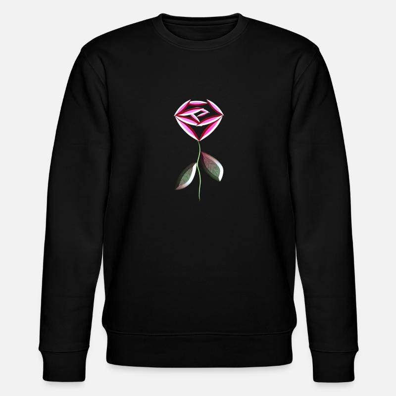 pinke rose blume symbol - Stanley/Stella Unisex Bio-Sweatshirt CHANGER  - Schwarz