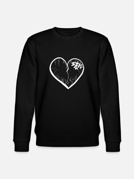 heart symbol broken scars - Stanley/Stella CHANGER Unisex Organic Sweatshirt - black