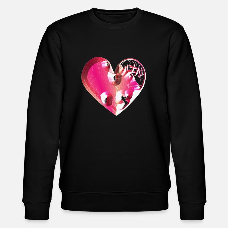 heart pink glitter scars - Stanley/Stella CHANGER Unisex Organic Sweatshirt - black