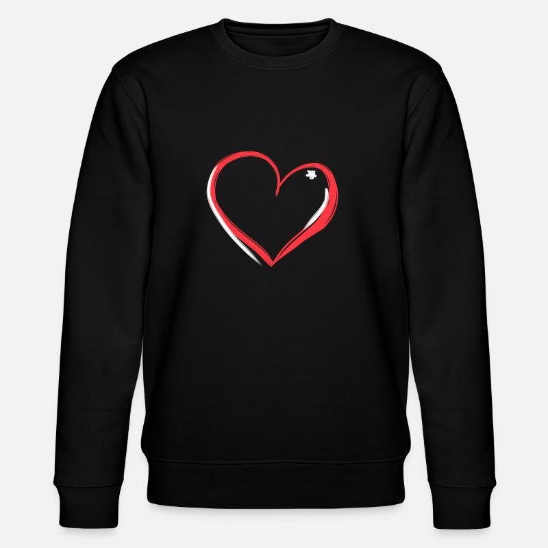Red Heart Symbol Love - Stanley/Stella CHANGER Unisex Organic Sweatshirt - black