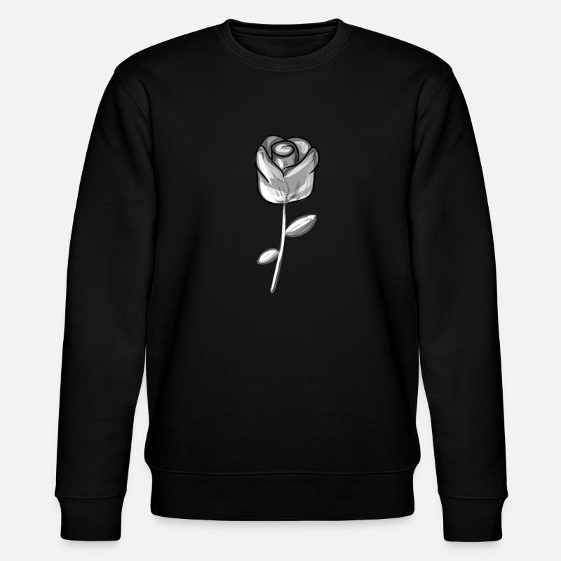 Grey flower symbol rose - Stanley/Stella CHANGER Unisex Organic Sweatshirt - black