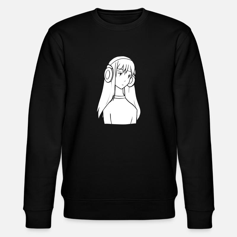 Mädchen Kopfhörer Manga Anime - Stanley/Stella Unisex Bio-Sweatshirt CHANGER - Schwarz