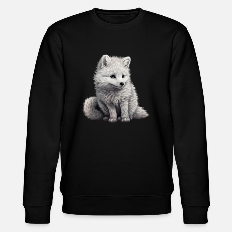 Polarfuchs Wald Tier Natur Fuchs - Stanley/Stella Unisex Bio-Sweatshirt CHANGER  - Schwarz