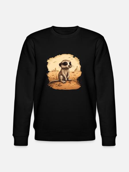 Meerkat Baby Mongoose - Stanley/Stella CHANGER Unisex Organic Sweatshirt - black