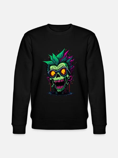 Bunter cooler Zombie - Stanley/Stella Unisex Bio-Sweatshirt CHANGER  - Schwarz