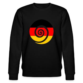 Deutschland Flagge Deutsche Fahne Used Look Heimat - Stanley/Stella Unisex Bio-Sweatshirt CHANGER  - Schwarz - Vorne - Nik (191cm) & Marisol (170cm)
