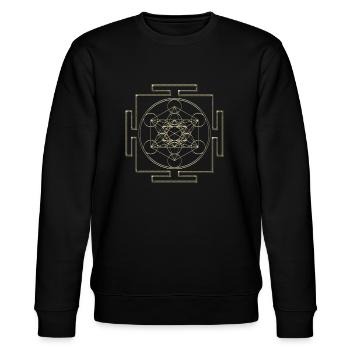 Yantra - Cube de Metatron - fleur de vie / - Sweat bio CHANGER Stanley/Stella Unisexe - noir - Devant - Nik (191cm) & Marisol (170cm)