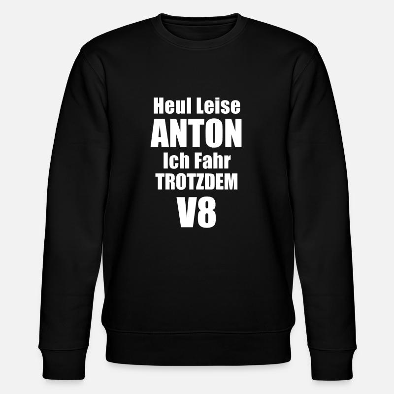 V8 8 zylinder cooler Spruch - Stanley/Stella Unisex Bio-Sweatshirt CHANGER  - Schwarz