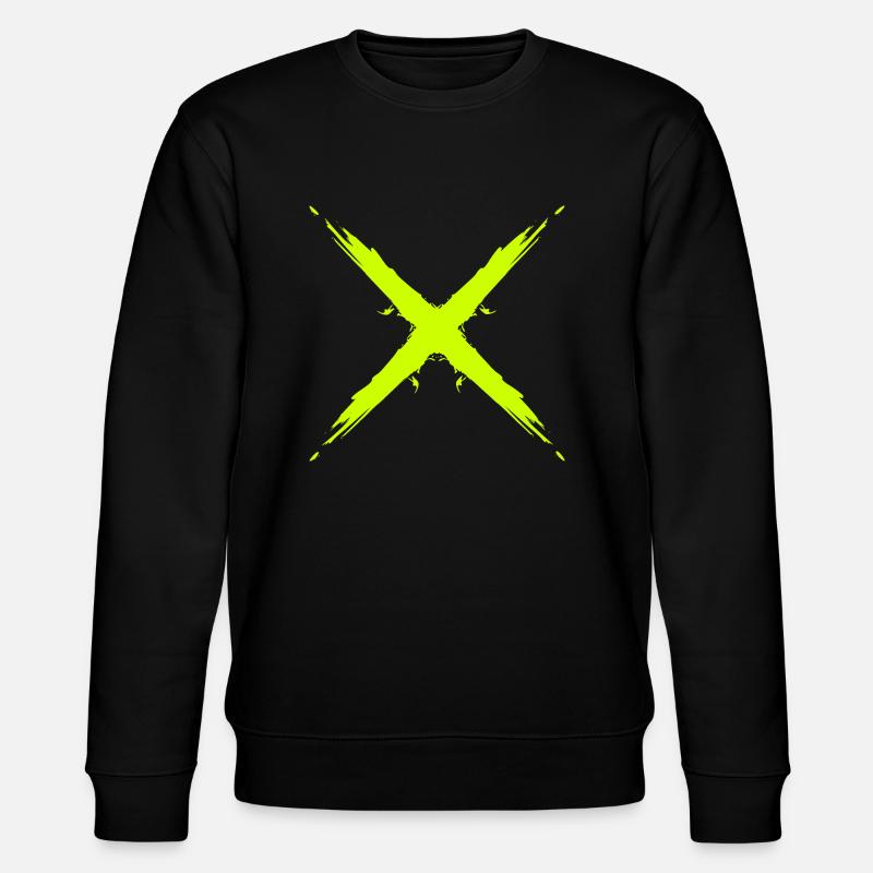 Cross design vector yellow - Stanley/Stella CHANGER Unisex Organic Sweatshirt - black