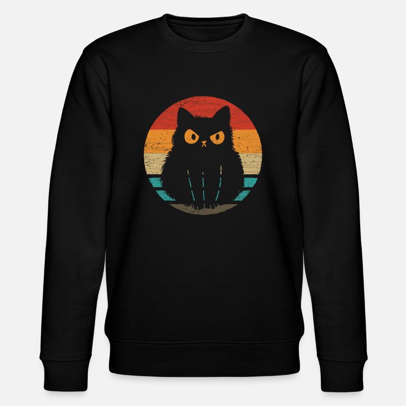 chat, style rétro, vendange - Sweat bio CHANGER Stanley/Stella Unisexe - noir