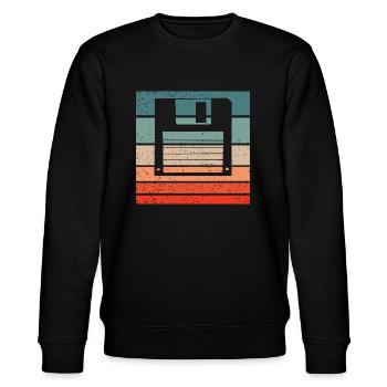 Floppy Retro Style Vintage - Stanley/Stella CHANGER Unisex Organic Sweatshirt - black - Front - Nik (191cm) & Marisol (170cm)