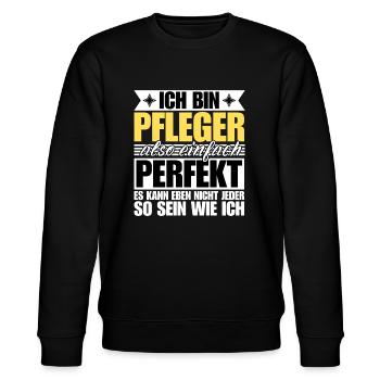 Perfekter Pfleger - Stanley/Stella Unisex Bio-Sweatshirt CHANGER  - Schwarz - Vorne - Nik (191cm) & Marisol (170cm)
