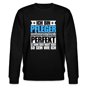 Perfekter Pfleger - Stanley/Stella Unisex Bio-Sweatshirt CHANGER  - Schwarz - Vorne - Nik (191cm) & Marisol (170cm)