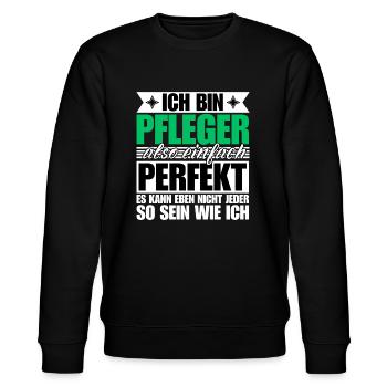 Perfekter Pfleger - Stanley/Stella Unisex Bio-Sweatshirt CHANGER  - Schwarz - Vorne - Nik (191cm) & Marisol (170cm)