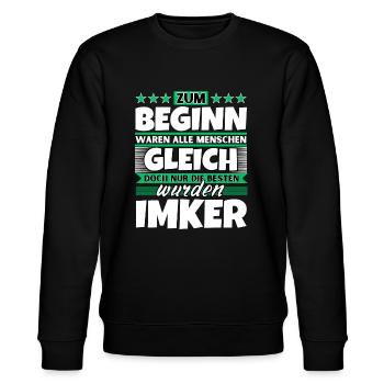 Zum Beginn gleich die besten wurden Imker - Stanley/Stella Unisex Bio-Sweatshirt CHANGER  - Schwarz - Vorne - Nik (191cm) & Marisol (170cm)