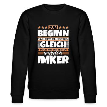 Zum Beginn gleich die besten wurden Imker - Stanley/Stella Unisex Bio-Sweatshirt CHANGER  - Schwarz - Vorne - Nik (191cm) & Marisol (170cm)