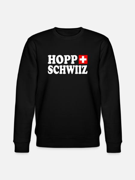 Hopp schwiiz - Stanley/Stella Unisex Bio-Sweatshirt CHANGER  - Schwarz