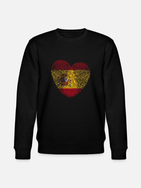 Spain Flag Fingerprint - Stanley/Stella CHANGER Unisex Organic Sweatshirt - black