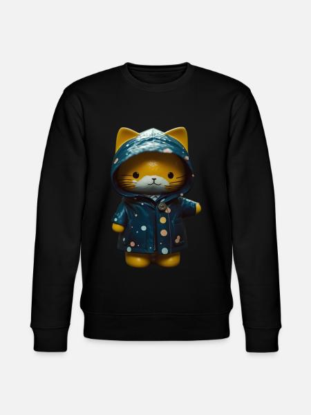 Cat Raincoat Gift - Stanley/Stella CHANGER Unisex Organic Sweatshirt - black