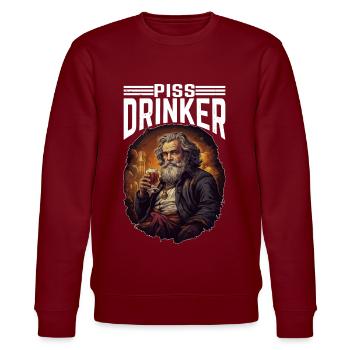 Piss Drinker 40 - Stanley/Stella Unisex Bio-Sweatshirt CHANGER  - Burgunderrot - Vorne - Nik (191cm) & Marisol (170cm)