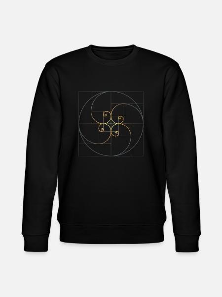 Fibonacci spirals golden section geometry Phi - Stanley/Stella CHANGER Unisex Organic Sweatshirt - black