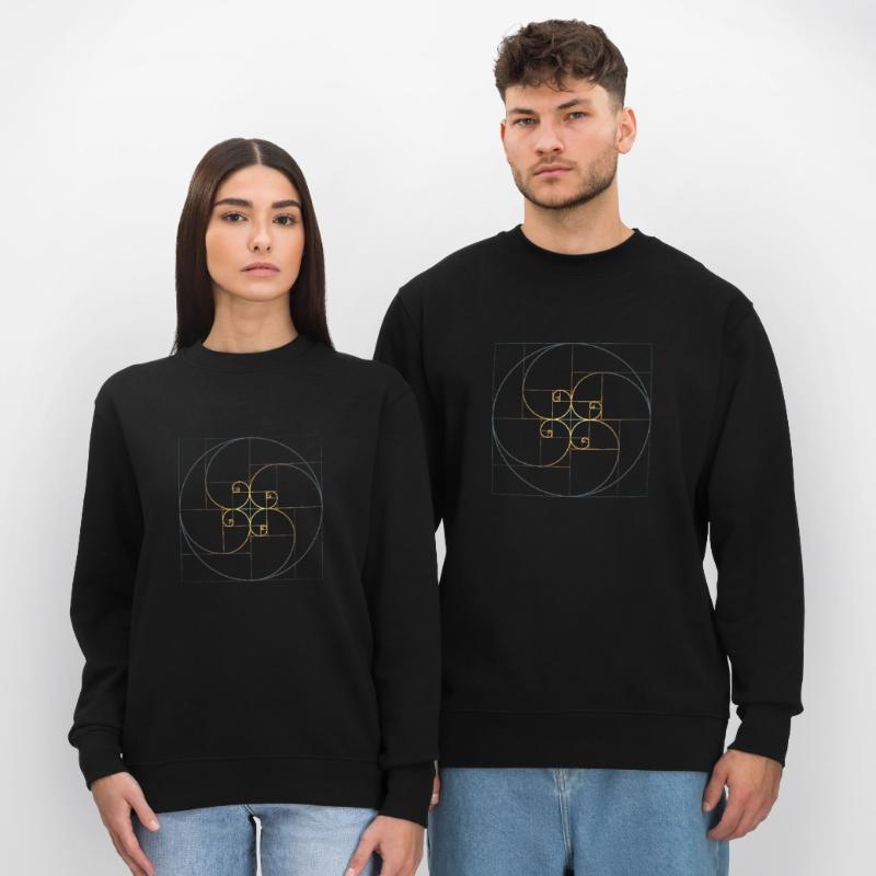 Fibonacci spirals golden section geometry Phi Stanley/Stella CHANGER Unisex Organic Sweatshirt