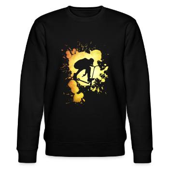 Roller rider splash Logo - Stanley/Stella Unisex Bio-Sweatshirt CHANGER  - Schwarz - Vorne - Nik (191cm) & Marisol (170cm)