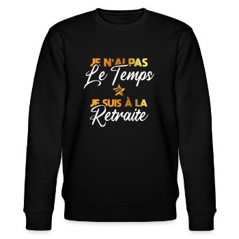 Cadeau Retraite Retraité - Sweat bio CHANGER Stanley/Stella Unisexe - noir - Devant - Nik (191cm) & Marisol (170cm)