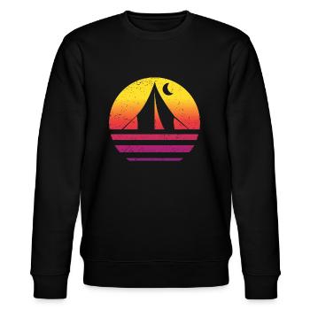 Camping Retro Style Vintage - Stanley/Stella CHANGER Unisex Organic Sweatshirt - black - Front - Nik (191cm) & Marisol (170cm)