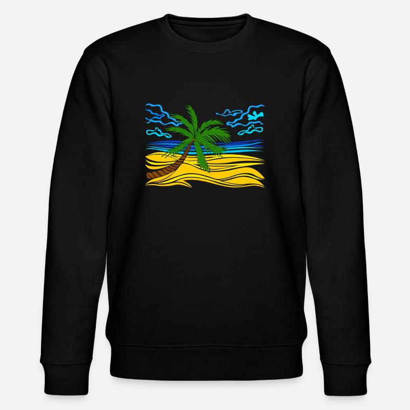 Palme am Strand - Stanley/Stella Unisex Bio-Sweatshirt CHANGER  - Schwarz