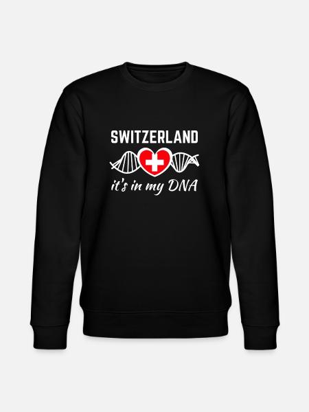 Schweiz Schweizer Flagge DNA - Stanley/Stella Unisex Bio-Sweatshirt CHANGER - Schwarz