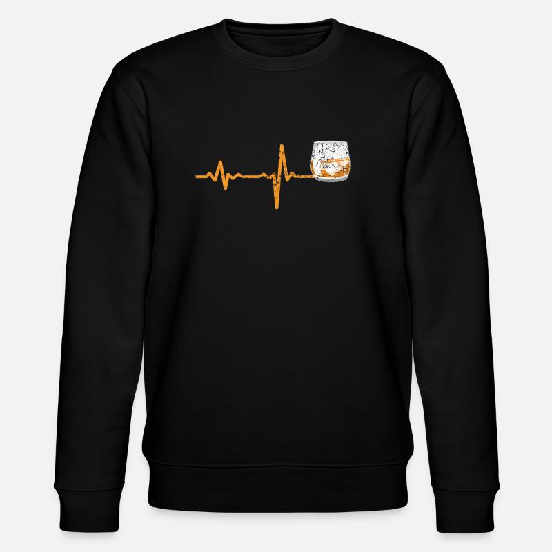 Heartbeat Whiskey Geschenk - Stanley/Stella Unisex Bio-Sweatshirt CHANGER - Schwarz