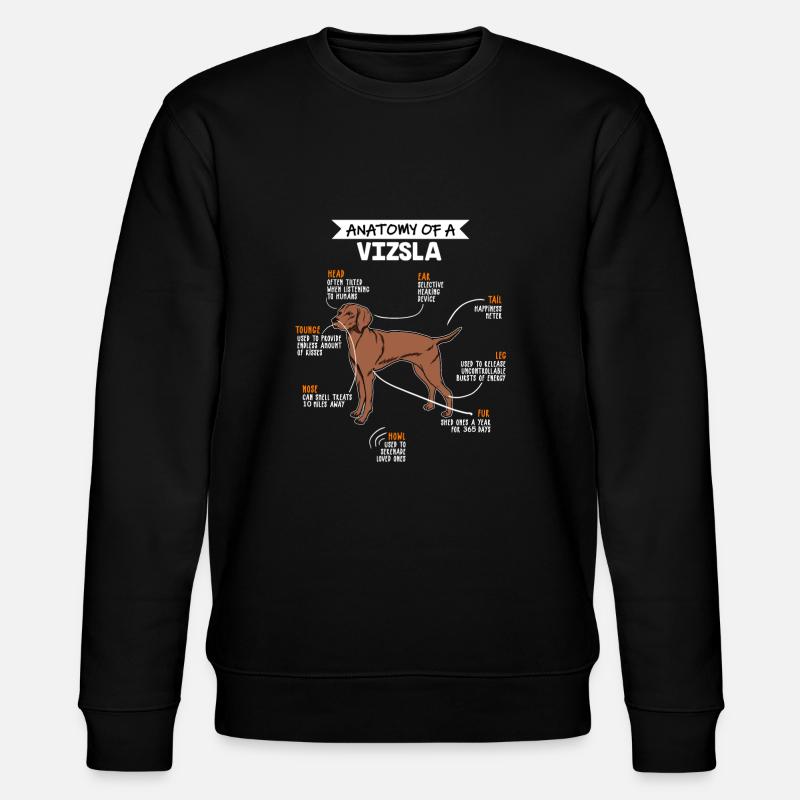 Vizsla Anatomie Hunde Geschenk - Stanley/Stella Unisex Bio-Sweatshirt CHANGER  - Schwarz
