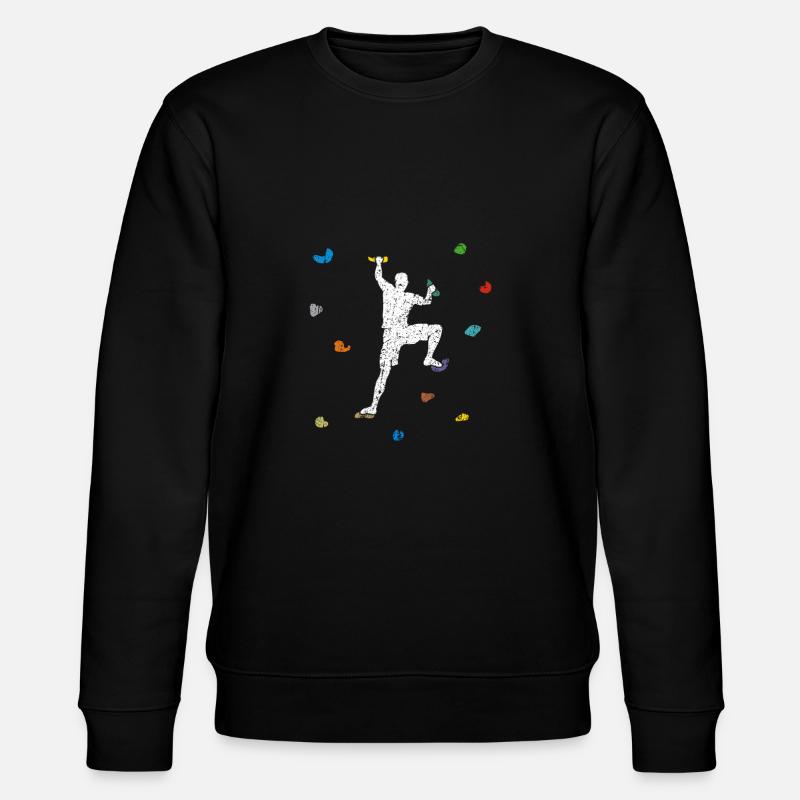 Boulder Wand Kletterer Geschenkidee - Stanley/Stella Unisex Bio-Sweatshirt CHANGER  - Schwarz