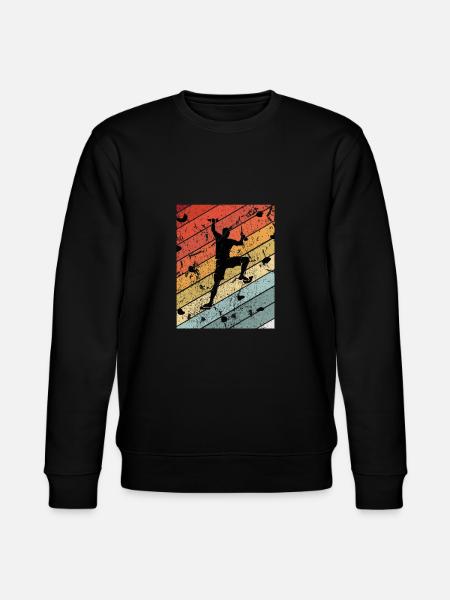 Retro Bouldering Gift - Stanley/Stella CHANGER Unisex Organic Sweatshirt - black