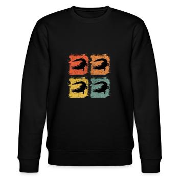 Alligator Retro Pop Art - Stanley/Stella Unisex Bio-Sweatshirt CHANGER  - Schwarz - Vorne - Nik (191cm) & Marisol (170cm)