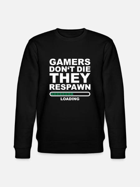 GamersDontTheTheyRespawn - Stanley/Stella CHANGER Unisex Organic Sweatshirt - black