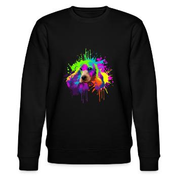 Splash Art Cocker Spaniel Hundehalter Geschenk - Stanley/Stella Unisex Bio-Sweatshirt CHANGER  - Schwarz - Vorne - Nik (191cm) & Marisol (170cm)