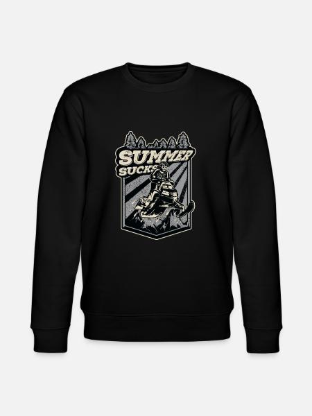 Summer Sucks Snowmobile Skeleton Snowmobiling - Stanley/Stella CHANGER Unisex Organic Sweatshirt - black
