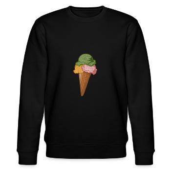 Eiscreme Liebhaber Waffeleis Gelato Lustig - Stanley/Stella Unisex Bio-Sweatshirt CHANGER  - Schwarz - Vorne - Nik (191cm) & Marisol (170cm)