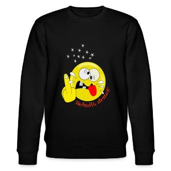 Lustig Smiley spaßig - Stanley/Stella Unisex Bio-Sweatshirt CHANGER  - Schwarz - Vorne - Nik (191cm) & Marisol (170cm)