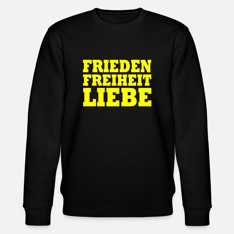 Frieden freiheit liebe - Stanley/Stella Unisex Bio-Sweatshirt CHANGER  - Schwarz
