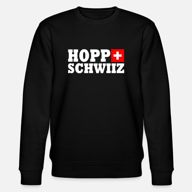 Hopp schwiiz - Stanley/Stella Unisex Bio-Sweatshirt CHANGER  - Schwarz