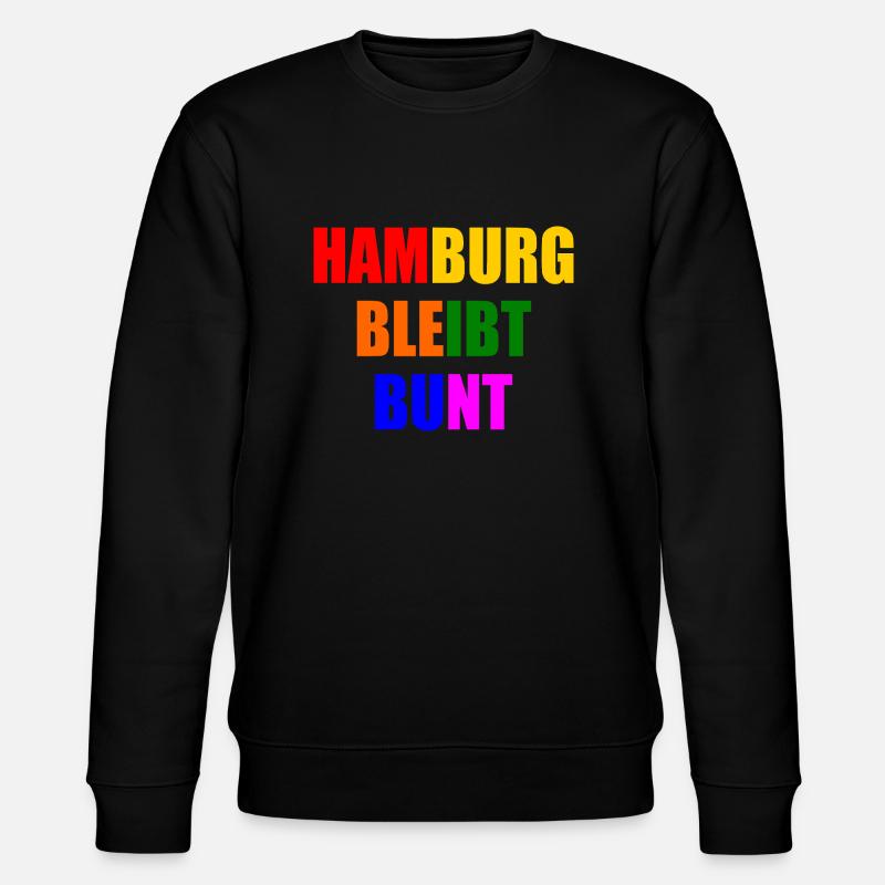 hamburg bleibt bunt - Stanley/Stella Unisex Bio-Sweatshirt CHANGER  - Schwarz