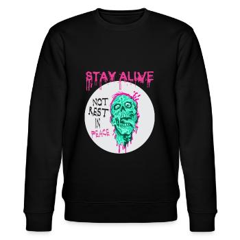 Drôle Halloween Zombie Apocalypse Tshirt / Design - Sweat bio CHANGER Stanley/Stella Unisexe - noir - Devant - Nik (191cm) & Marisol (170cm)