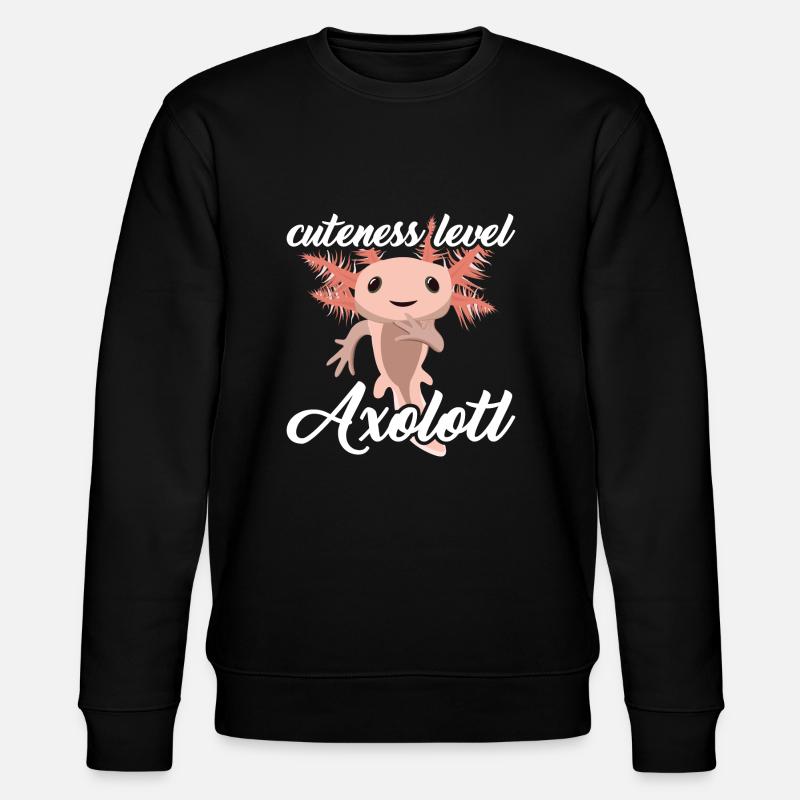 Cuteness Level Axolotl - Stanley/Stella CHANGER Unisex Organic Sweatshirt - black