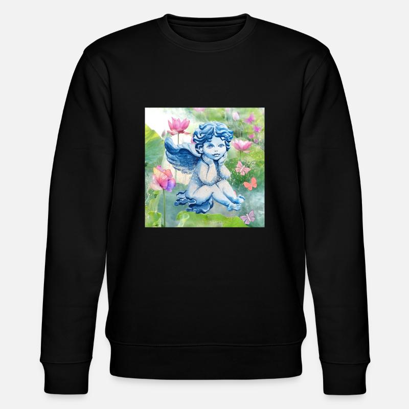 Engel und Schmetterlinge - Stanley/Stella Unisex Bio-Sweatshirt CHANGER  - Schwarz